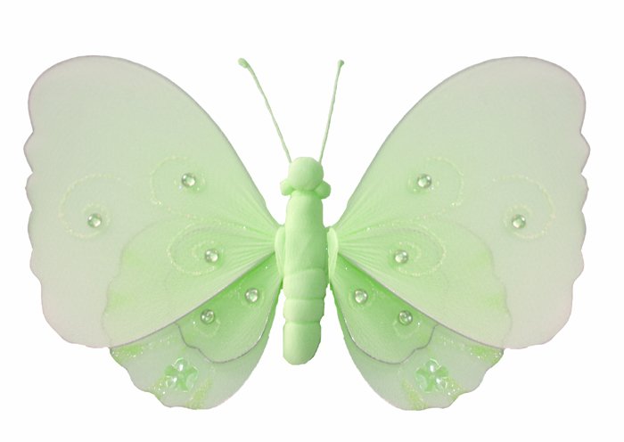 10"" Green Gems Layered Butterfly nylon hanging ceiling wall nursery bedroom decor decoration decora
