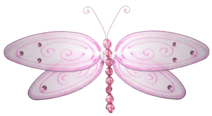 10"" Pink Glitter Dragonfly - nylon hanging ceiling wall nursery bedroom decor decoration decoration