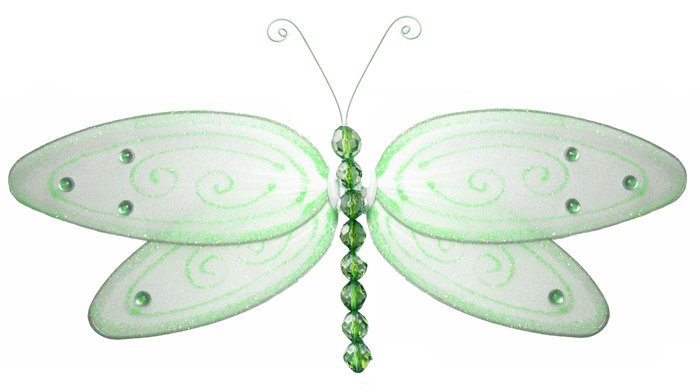 5"" Green Glitter Dragonfly - nylon hanging ceiling wall nursery bedroom decor decoration decoration