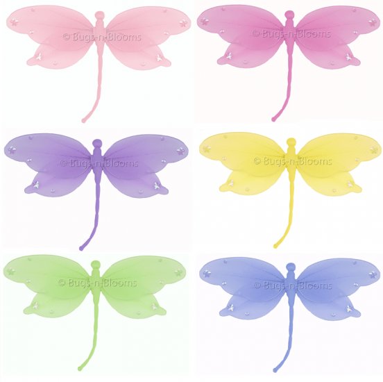 13"" Lot Jewel Dragonflies 6 piece Set dragonfly - nylon hanging ceiling wall nursery bedroom decor