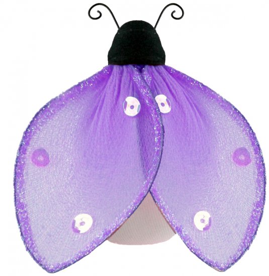 4"" Purple Glitter Ladybug - nylon hanging ceiling wall nursery bedroom decor decoration decorations