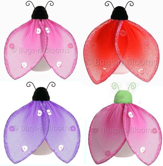 Lot Glitter Ladybugs 4 piece Set ladybug - nylon hanging ceiling wall nursery bedroom decor decorati