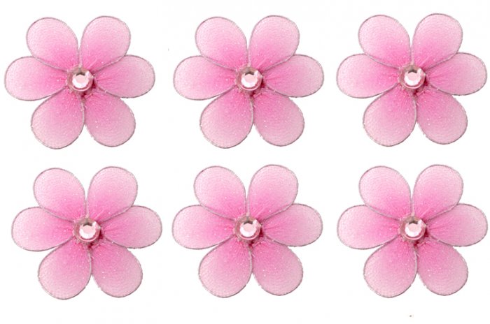 2"" Dark Pink (Fuschia) Mini Daisy Flower Daisies Flowers 6pc set - nylon hanging ceiling wall nurse