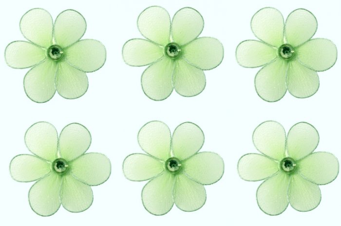 2"" Green Mini Daisy Flower Daisies Flowers 6pc set - nylon hanging ceiling wall nursery bedroom dec