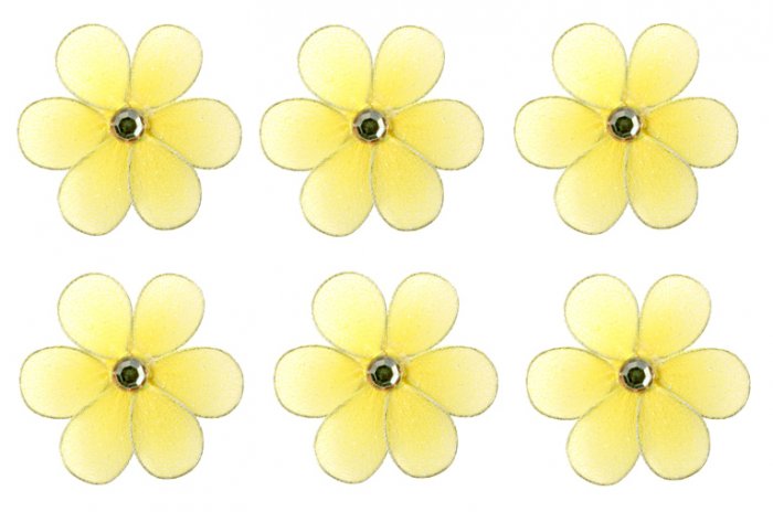 2"" Yellow Mini Daisy Flower Daisies Flowers 6pc set - nylon hanging ceiling wall nursery bedroom de