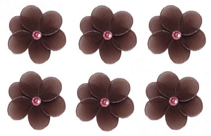 2"" Brown Pink Mini Daisy Flower Daisies Flowers 6pc set - nylon hanging ceiling wall nursery bedroo