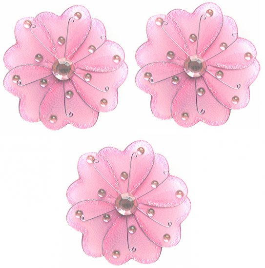 4"" Pink Mini Wire Daisy Flower Daisies Flowers 3pc set - nylon hanging ceiling wall nursery bedroom