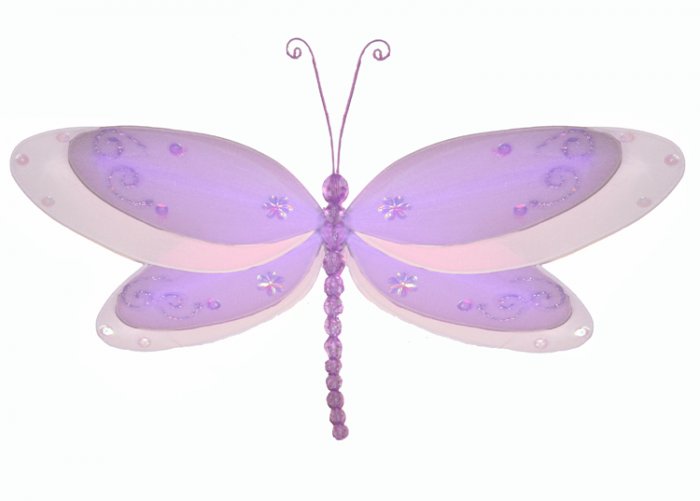 13"" Purple Multi-Layered Dragonfly - nylon hanging ceiling wall nursery bedroom decor decoration de