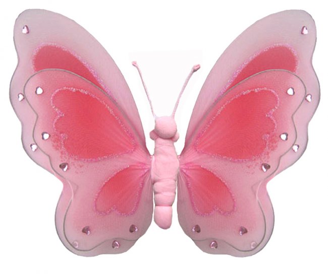 13"" Pink Painted Layered Butterfly - nylon hanging ceiling wall nursery bedroom decor decoration de