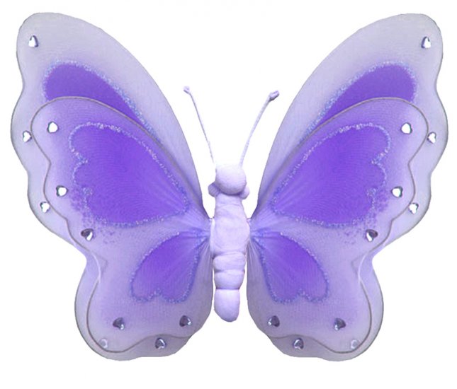 13"" Purple Painted Layered Butterfly - nylon hanging ceiling wall nursery bedroom decor decoration