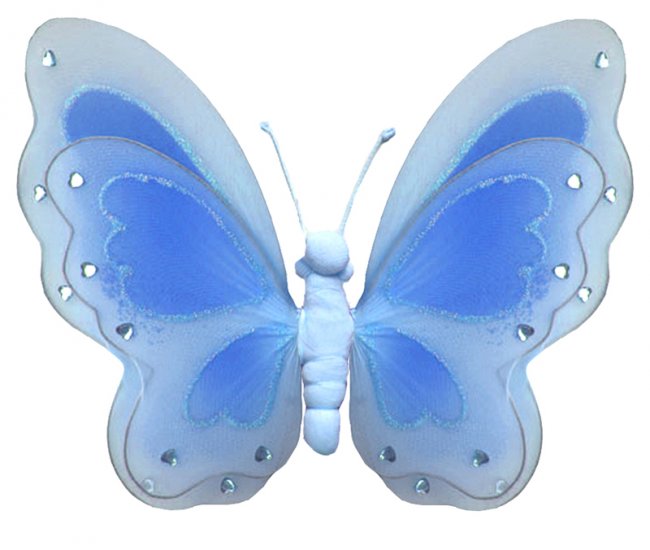 13"" Blue Painted Layered Butterfly - nylon hanging ceiling wall nursery bedroom decor decoration de