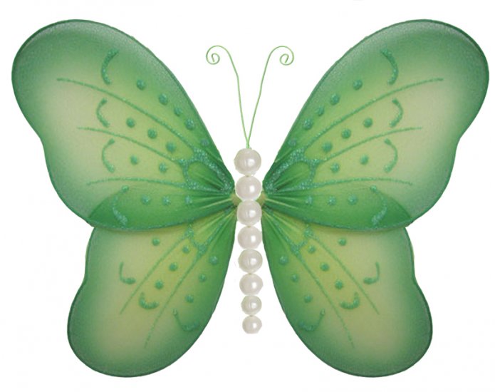 5"" Green Pearl Butterfly - nylon hanging ceiling wall nursery bedroom decor decoration decorations
