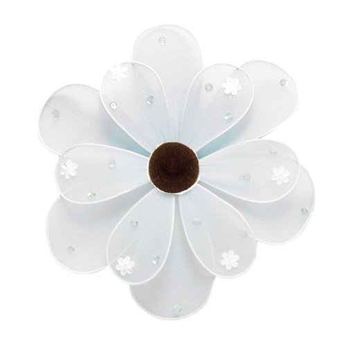 10"" White Sequined Daisy Flower - nylon hanging ceiling wall nursery bedroom decor decoration decor