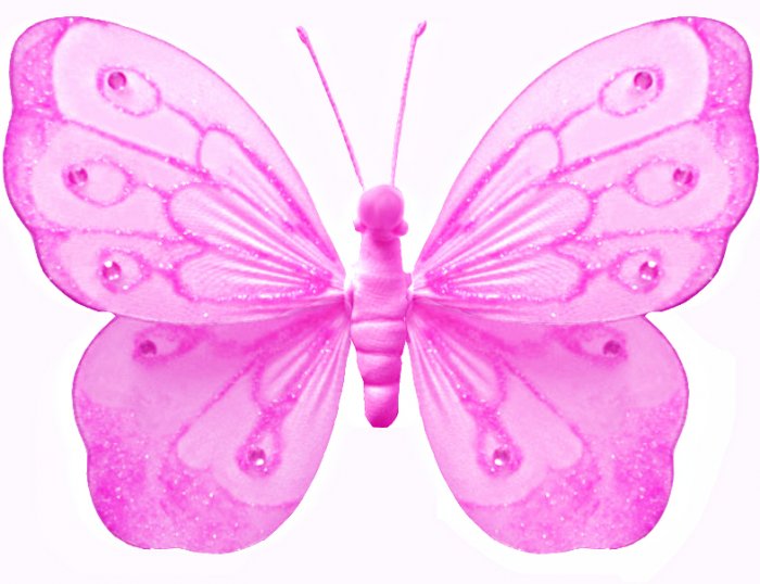 10"" Dark Pink (Fuschia) Shimmer Butterfly - nylon hanging ceiling wall nursery bedroom decor decora