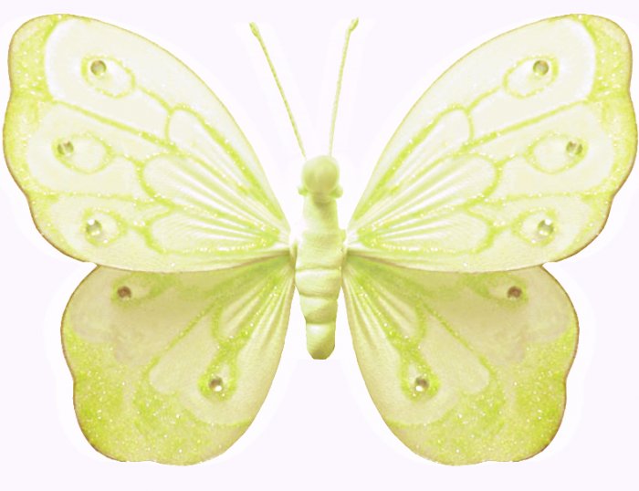 13"" Yellow Shimmer Butterfly - nylon hanging ceiling wall nursery bedroom decor decoration decorati