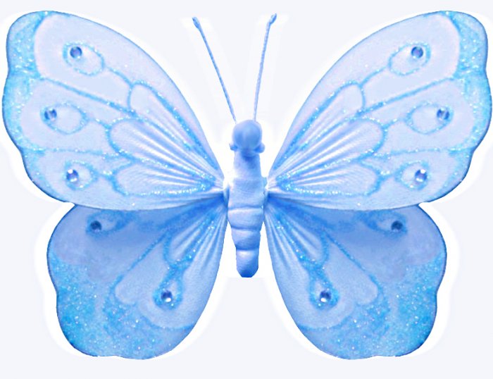 5"" Blue Shimmer Butterfly - nylon hanging ceiling wall nursery bedroom decor decoration decorations