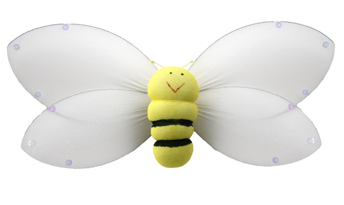 13"" Yellow Smiling Bumble Bee - nylon hanging ceiling wall nursery bedroom decor decoration decorat