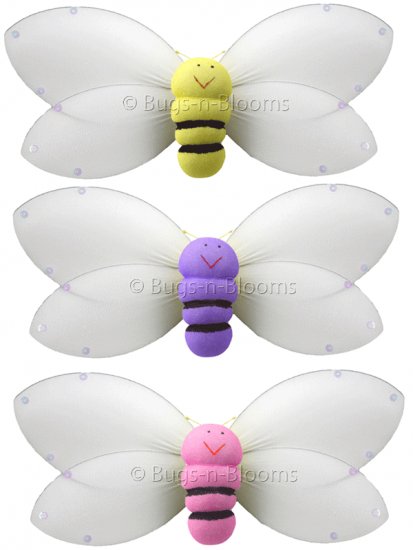 5"" Lot Smiling Bumble Bee 3 piece Set bees honey bee - nylon hanging ceiling wall nursery bedroom d