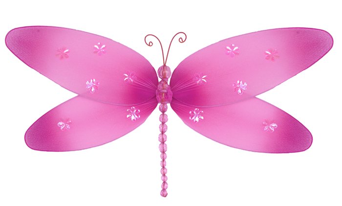 13"" Dark Pink (Fuschia) Sparkle Dragonfly - nylon hanging ceiling wall nursery bedroom decor decora