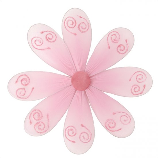10"" Pink Swirl Glitter Daisy Flower - nylon hanging ceiling wall nursery bedroom decor decoration d