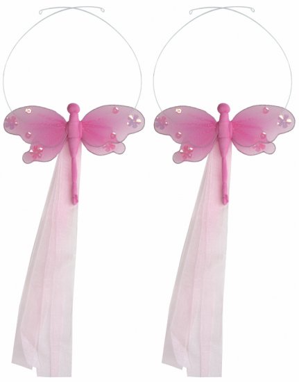 Dark Pink (Fuschia) Jewel Dragonfly Curtain Tieback Pair / Set - holder tiebacks tie backs nursery b