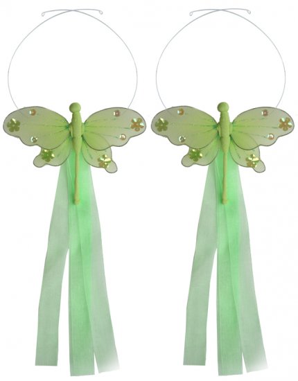 Green Jewel Dragonfly Curtain Tieback Pair / Set - holder tiebacks tie backs nursery bedroom decor d