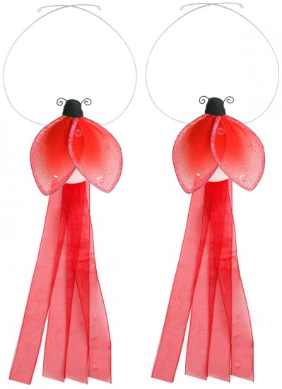 Red Glitter Ladybug Curtain Tieback Pair / Set - holder tiebacks tie backs nursery bedroom decor dec