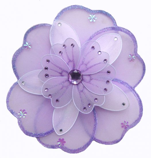 6"" Purple & White Triple Layered Daisy Flower - nylon hanging ceiling wall nursery bedroom decor de