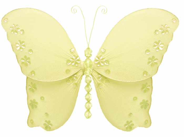 5"" Yellow Twinkle Bead Sequin Butterfly - nylon hanging ceiling wall nursery bedroom decor decorati