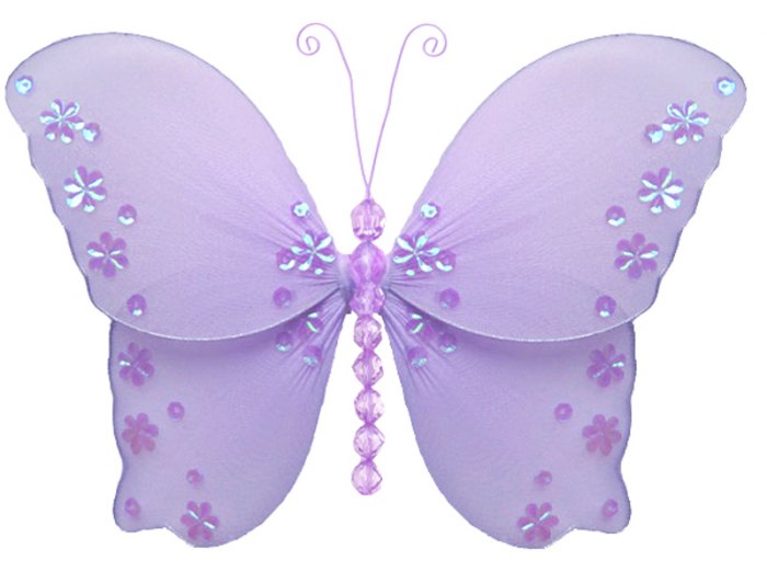 18"" Purple Twinkle Bead Sequin Butterfly - nylon hanging ceiling wall nursery bedroom decor decorat