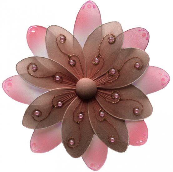 10"" Brown & Pink Two-Tone Daisy Flower - nylon hanging ceiling wall nursery bedroom decor decoratio