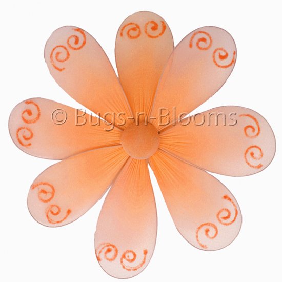 6"" Orange Swirl Glitter Daisy Flower - nylon hanging ceiling wall nursery bedroom decor decoration
