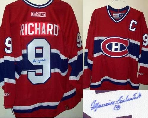 MAURICE RICHARD AUTOGRAPHED MONTREAL CANADIENS JERSEY