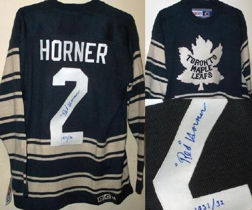 RED HORNER AUTOGRAPHED 1931/32 REPLICA WOOL JERSEY