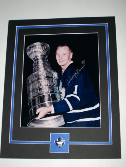 JOHNNY BOWER AUTOGRAPHED 8X10 FULLY MATTED W/ STANLEY CUP