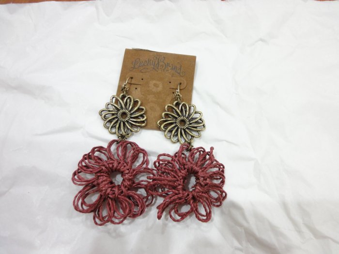 100% Authentic Lucky Brand Double Flower Earrings