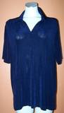 Slinky Brand P1X Ladies Top NAVY Casual Short Sleeve Blouse LIKE NEW
