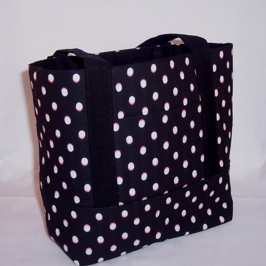 MIni Tote in Black and White dots