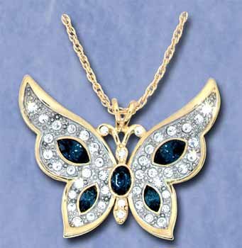 Butterfly Pendants With Oval Stones