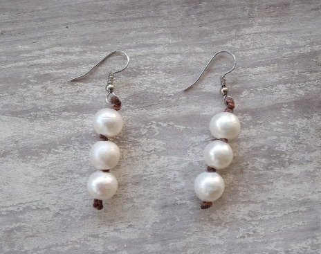 Three Pearl Earrings