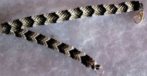 Male Black, Grey & White "V" Pattern Bracelet