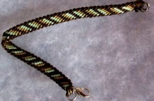 Cream, Brown & Black Bordered Bracelet