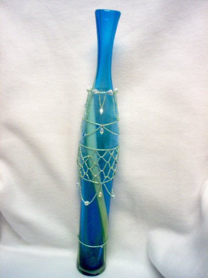 Blue & Green Swarovski Chrystal Bottle