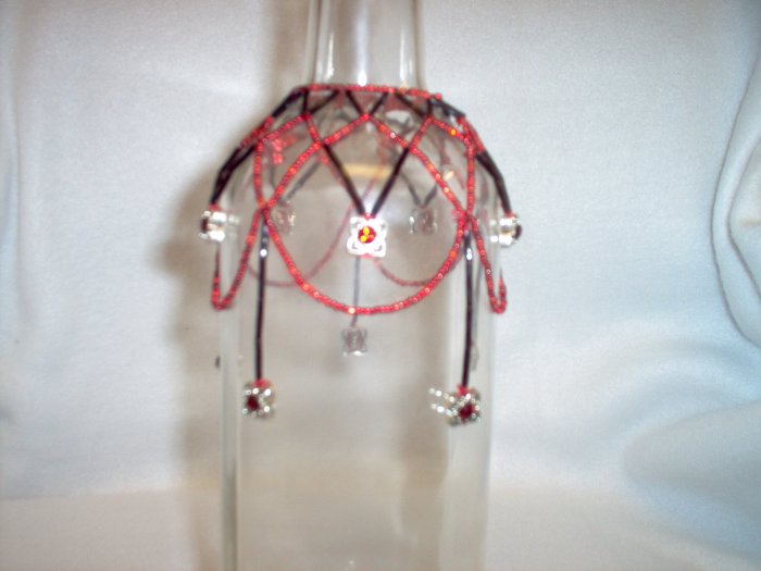 Red & Black Swarovski Chrystal Bottle Drape