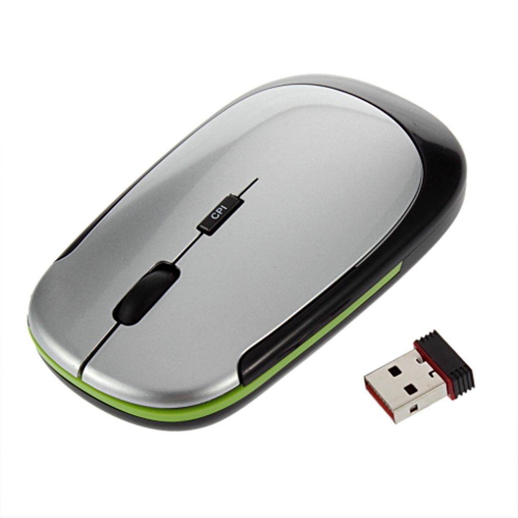2.4GHz Ultra-Slim Mini USB Wireless Optical Mouse Silver