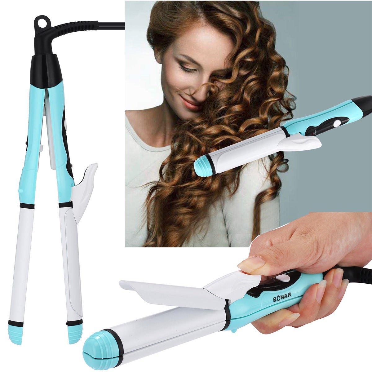Professional 2 in 1 - Curler & Straightener Hot Hair Iron Curling Ceramic Wave