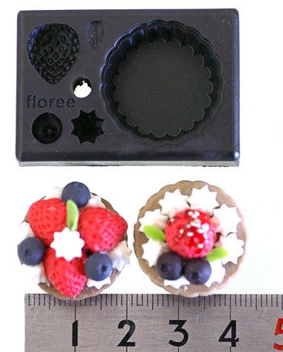 Miniature Strawberry Tart - Sweet Deco - FLOREE All-in-One Clay Mold -