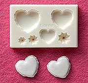 Clay Mold - Fake Miniature Heart Macaron - Sweet Deco - Reusable