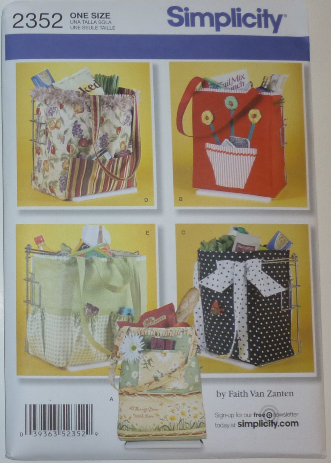 SEWING PATTERN - Shopping Bags - # 2352
