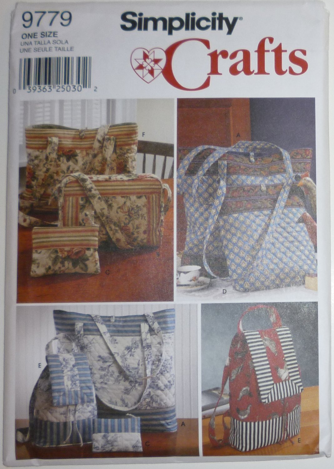 SEWING PATTERN - Tote Bags, Bag pack, Purse - # 9779